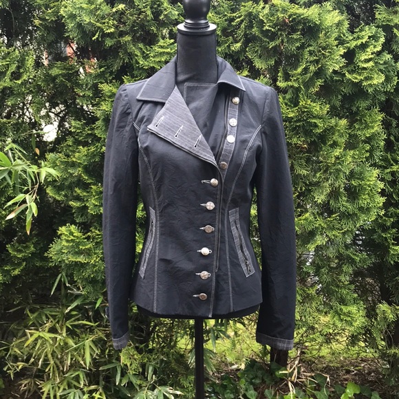 French Vintage style Blazer with silver buttons - Picture 1 of 6